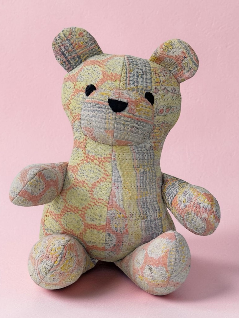 Free People Vintage Kantha Quilt Bear in Yellow/Orange | NWT